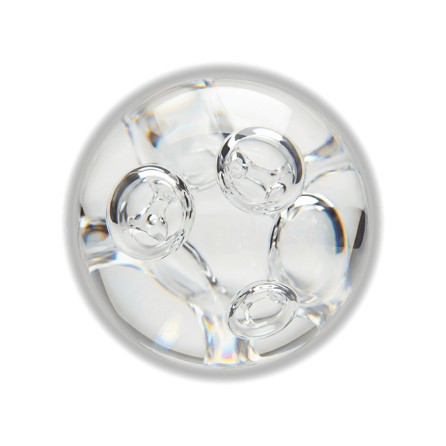 Glass orb with bubbles