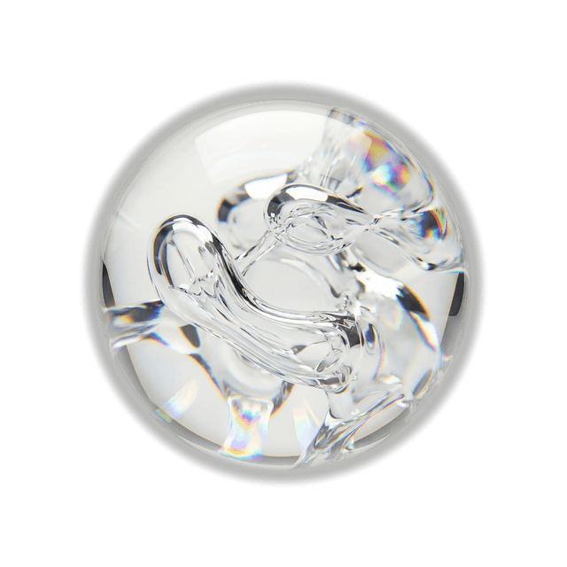 Glass orb with organic forms